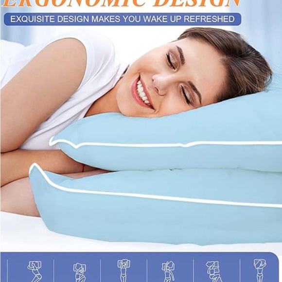 MZOIMZO BED PILLOWS 2 COOLING PILLOWS, SIDE,STOMACH,AND BACK SLEEPERS BRAND NEW - Picture 10 of 16